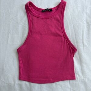 Zara pink Ribbed Crop Top
